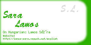 sara lamos business card